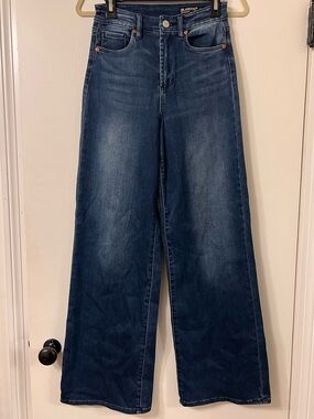 BLANK NYC THE FRANKLIN RIBCAGE HIGH RISE DARK DENIM WIDE LEG JEANS ✨